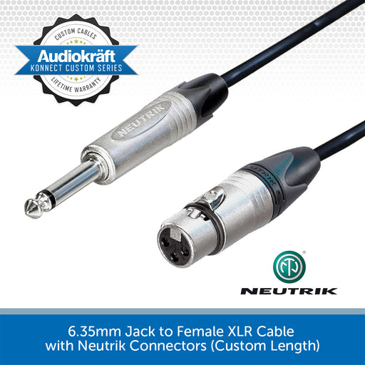 AudioKraft Konnect Custom Series | Premium Male XLR to Mono 6.35mm Cable