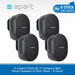 4 x Apart OVO3-BL 3" Compact Wall Mount Speakers 8 Ohm, Black - B-Stock