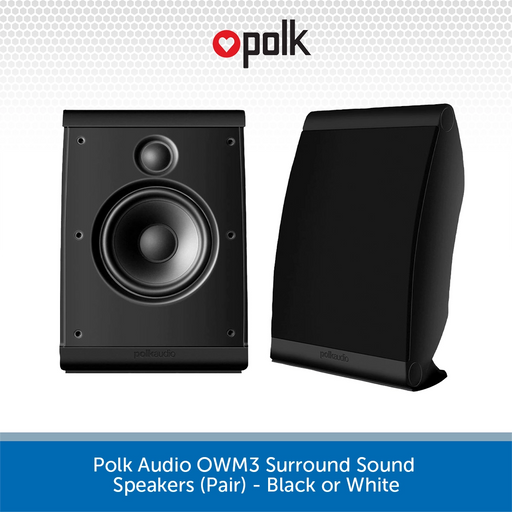 Polk Audio OWM3 Surround Sound Speakers (Pair) - Black or White