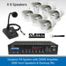 Public Address Speaker Kit with 240W Amplifier, 30W Horn Speakers & Desktop Paging Mic