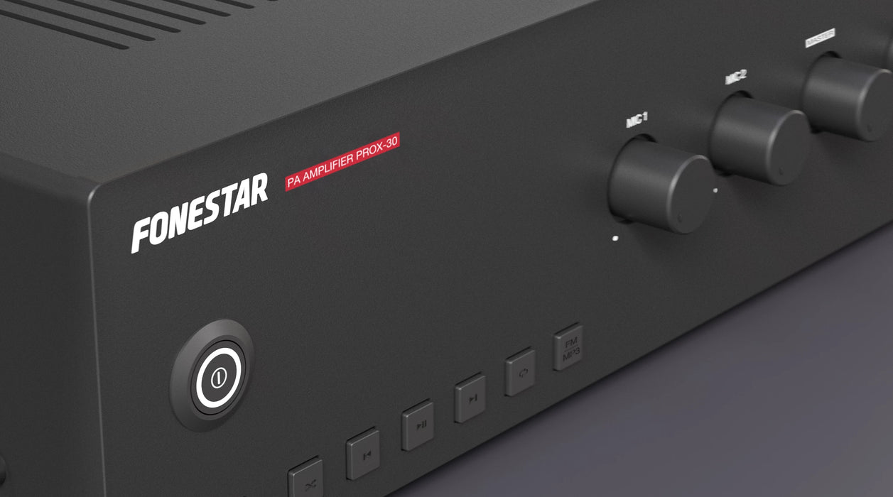 Fonestar PROX-30 Compact 30W PA Mixer Amplifier with USB, 100V/4Ω