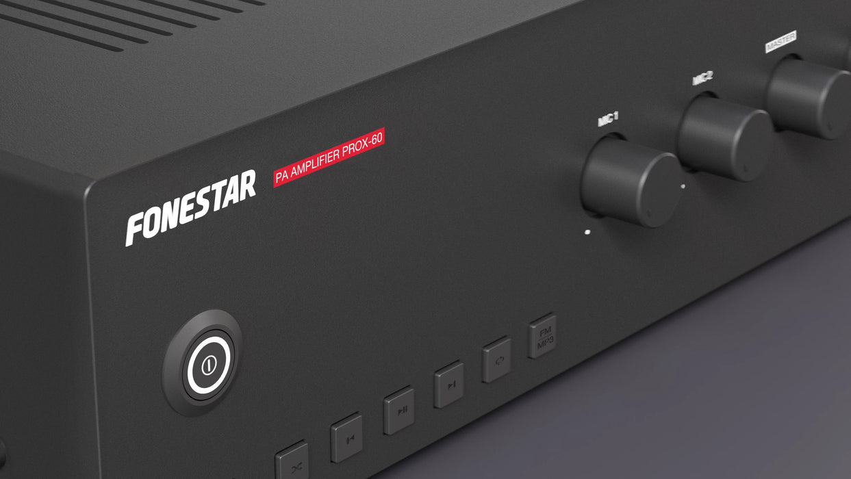 Fonestar PROX-60 60W Mixer Amplifier with USB/FM/MP3, 100V/4Ω