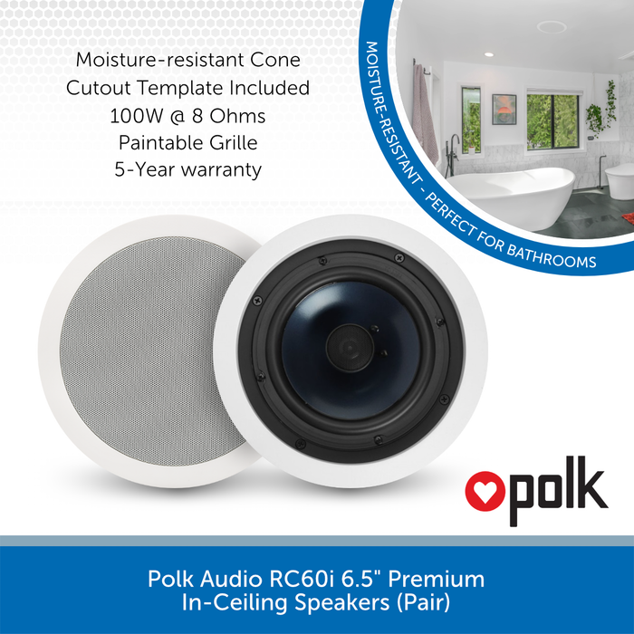 Polk Audio RC60i 6.5" Ceiling Speakers