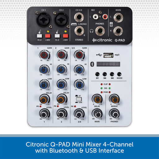 Citronic Q-PAD Mini Mixer 4-Channel with Bluetooth & USB Interface