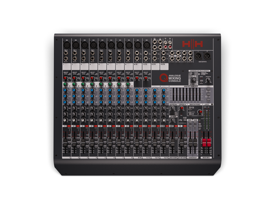 HH Q Series | Q16FX Professional 16-Channel Analogue Mixer With DSP