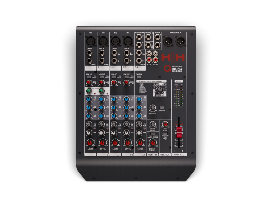 HH Q Series | Q8FX Professional 8-Channel Analogue Mixer With DSP