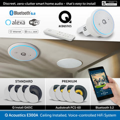 Q Acoustics E300A | Hi-Fi Amp, Ceiling Speaker Package with built-in Alexa, Wi-Fi, Bluetooth & Voice Control