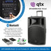 QTX QX15PA-PLUS 15" Portable PA Speaker with Bluetooth & 2 Wireless Microphones