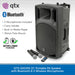 QTX QX15PA 15" Portable PA Speaker with Bluetooth & 2 Wireless Microphones