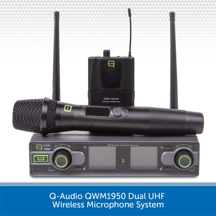 Q-Audio QWM1950 Dual UHF Wireless Microphone System