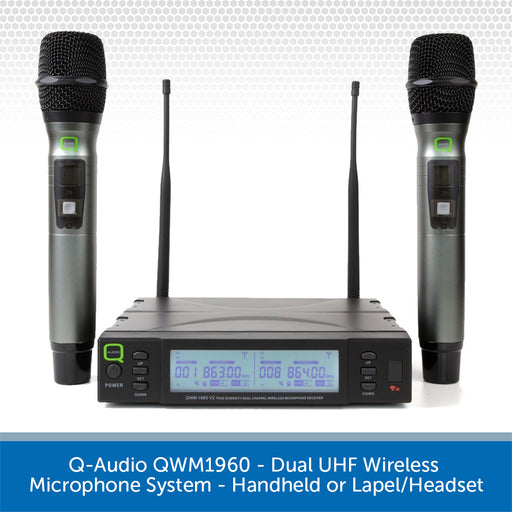 Q-Audio QWM1960 - Dual UHF True Diversity Wireless Microphone System