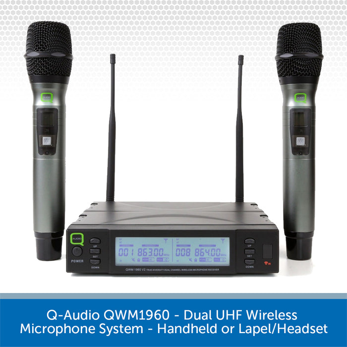 Q-Audio QWM1960 - Dual UHF True Diversity Wireless Microphone System