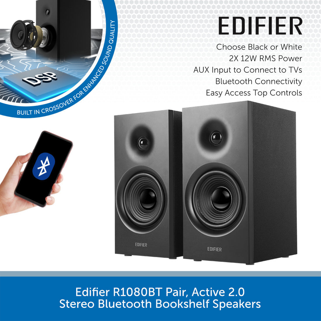 Edifier R1080BT Active Bookshelf Speakers with Bluetooth | Audio Volt