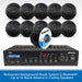 Restaurant Background Music System & Bluetooth - Up to 12 Black Adastra In-Ceiling Speakers