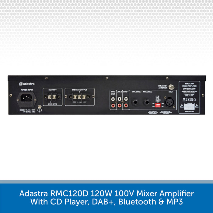 Adastra RMC120D 120W Mixer Amplifier Back