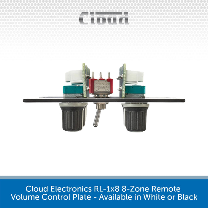 Cloud Electronics RL-1x8 8-Zone Remote Volume Control Plate - Available in White or Black
