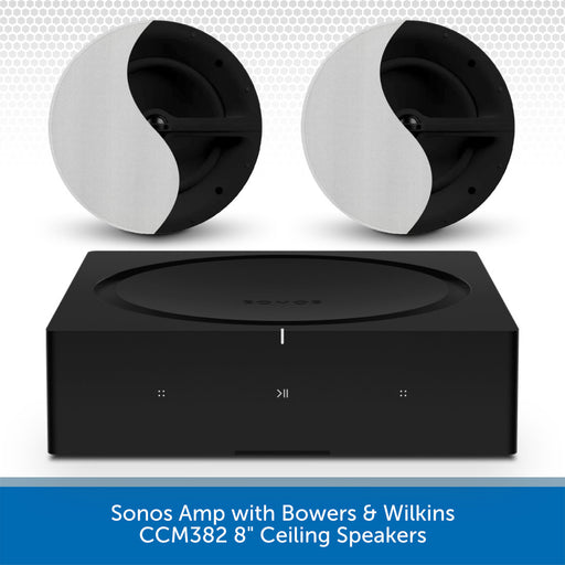 Sonos Amp with Bowers & Wilkins CCM382 8" Ceiling Speakers