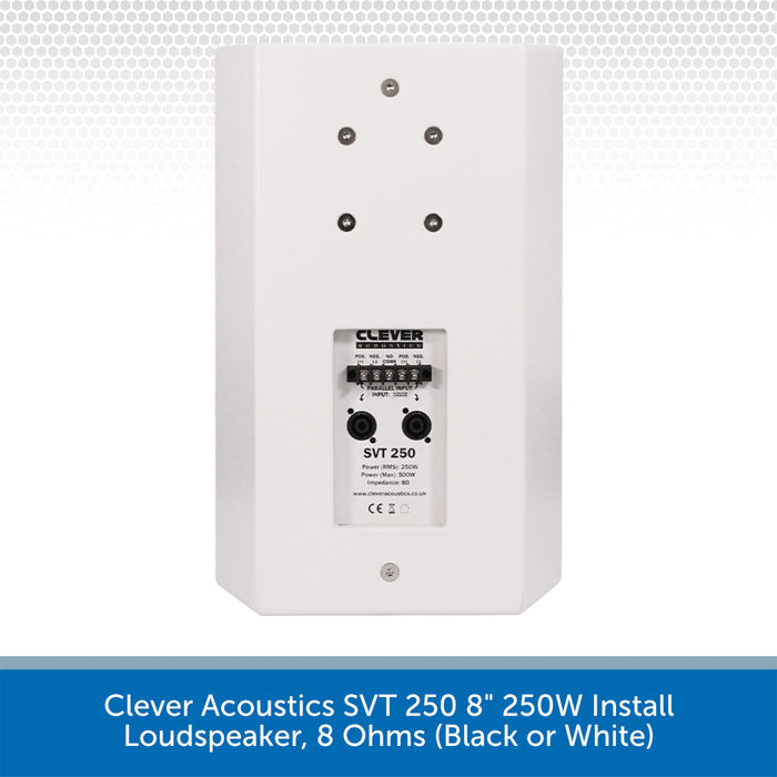 Clever Acoustics SVT 250 10" 250W Install Loudspeaker White Back