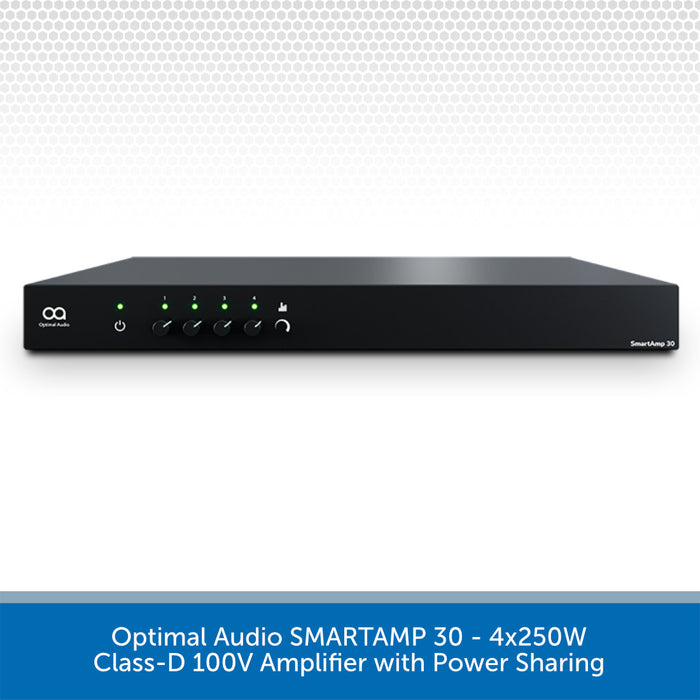 Optimal Audio SMARTAMP 30 - 4x250W 100V Amplifier with Integral DSP