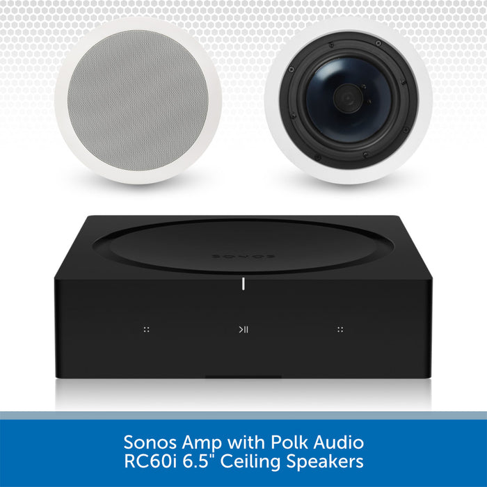 Sonos Amp with 2 Polk Audio RC60i 6.5" Ceiling Speakers