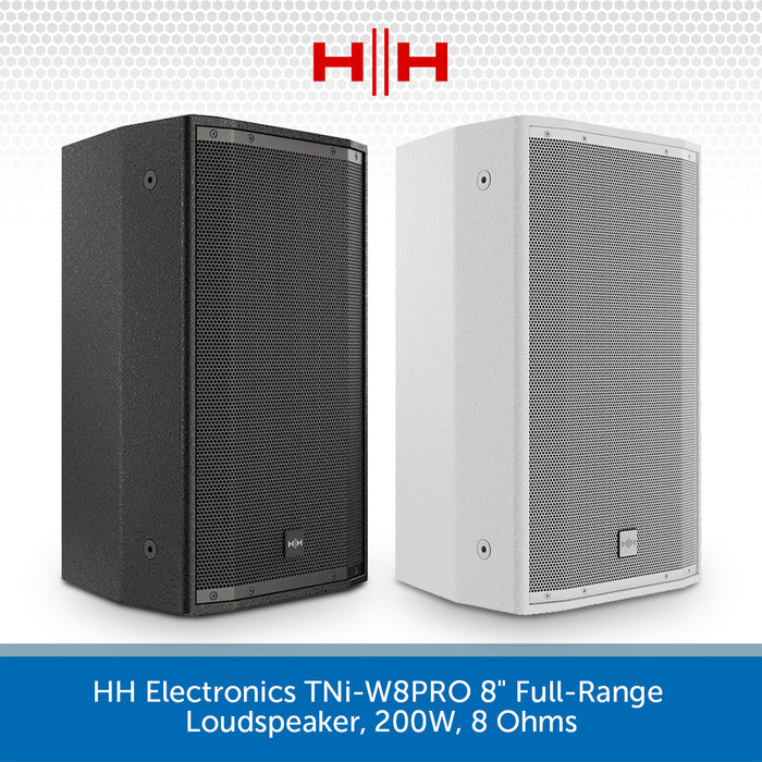 HH Electronics TNi-W8PRO 8" Full-Range Loudspeaker, 200W, 8 Ohms (Available in Black or White)