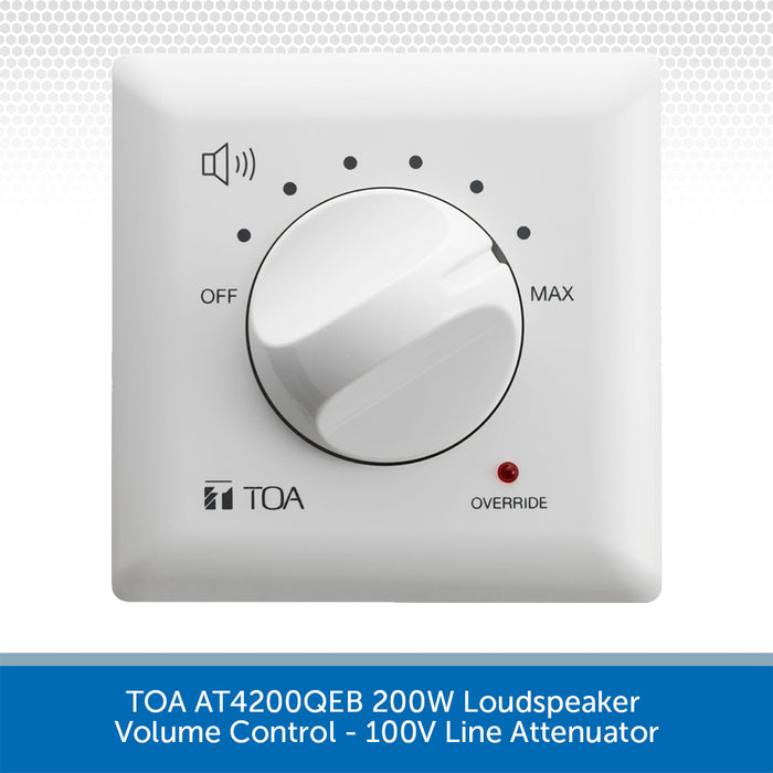 TOA AT4200QEB 200W Loudspeaker Volume Control - 100V Line Attenuator