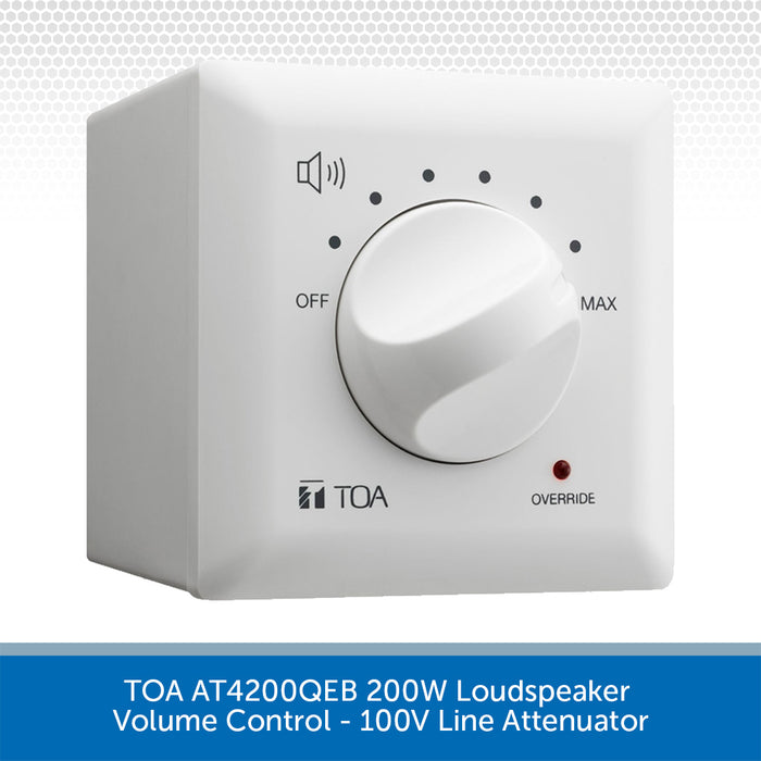 TOA AT4200QEB 200W Loudspeaker Volume Control - 100V Line Attenuator