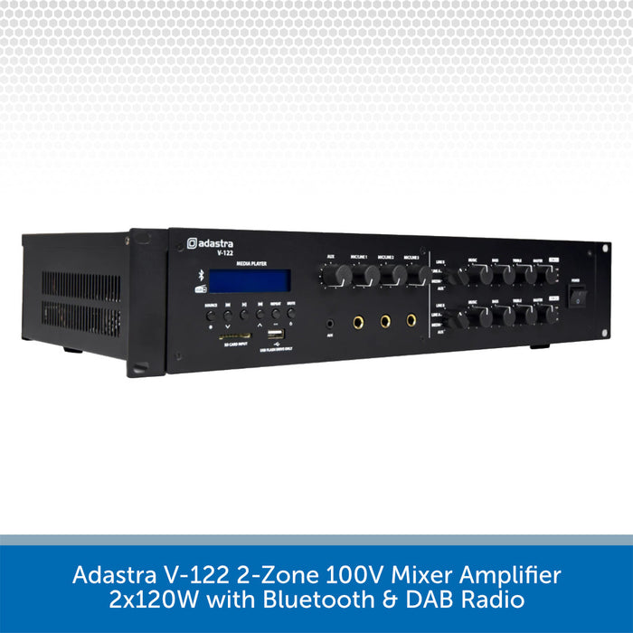 Adastra V-122 2-Zone 100V Mixer Amplifier Side