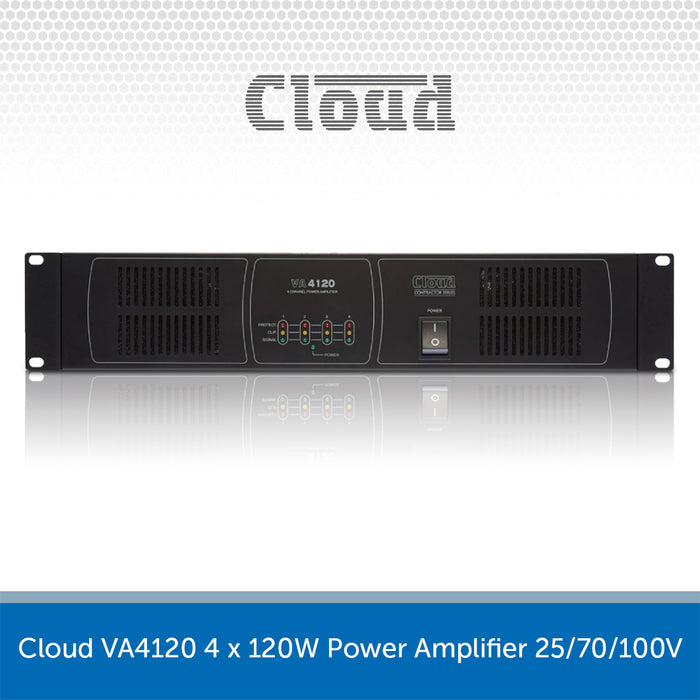 Cloud VA4120 4 x 120W Power Amplifier 25/70/100V