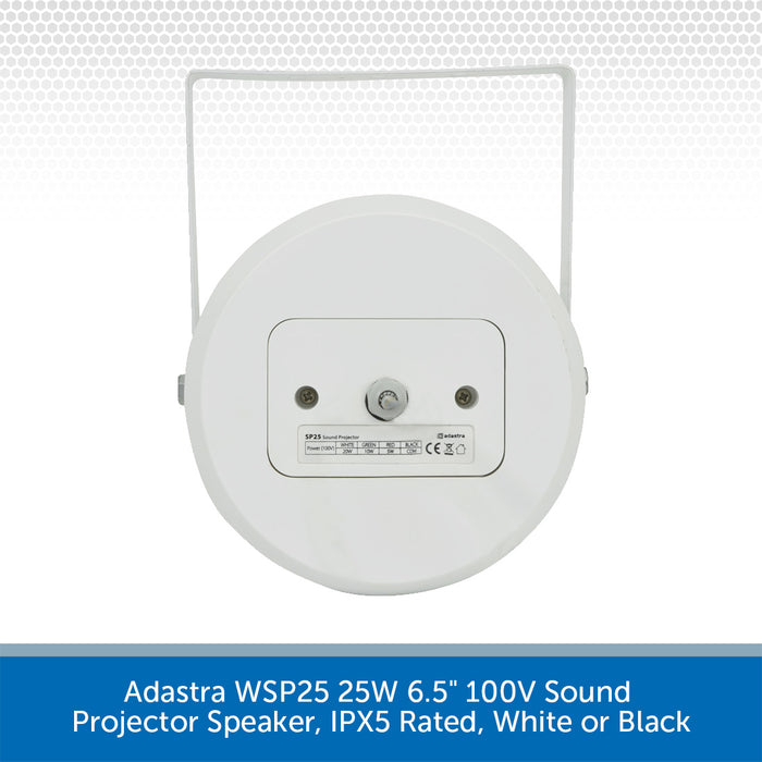 Adastra WSP25 25W 6.5" 100V Sound Projector Speaker, IPX5 Rated, White or Black