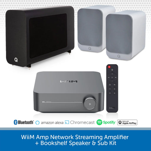 WiiM Amp Network Streaming Amplifier + Bookshelf Speaker & Sub Kit