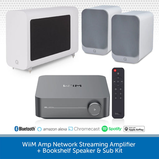 WiiM Amp Network Streaming Amplifier + Bookshelf Speaker & Sub Kit