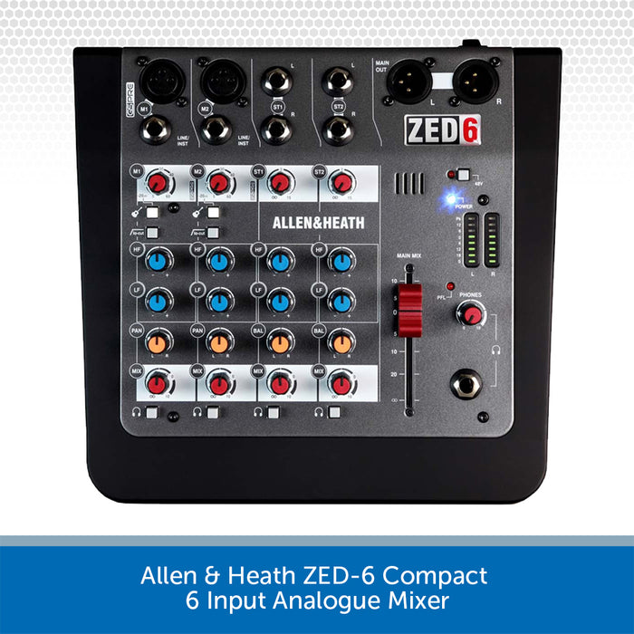 Allen & Heath ZED-6 Compact 6 Input Analogue Mixer