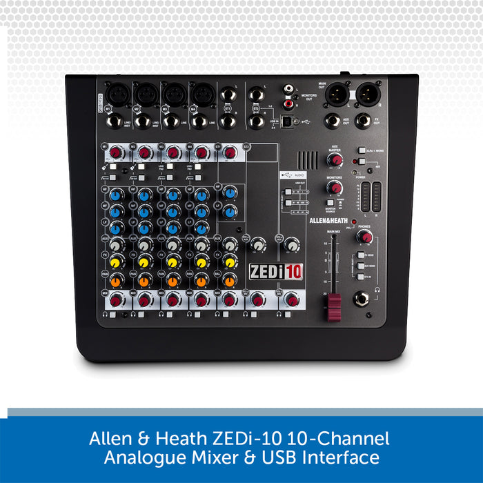 Allen & Heath ZEDi-10 10-Channel Analogue Mixer & USB Interface