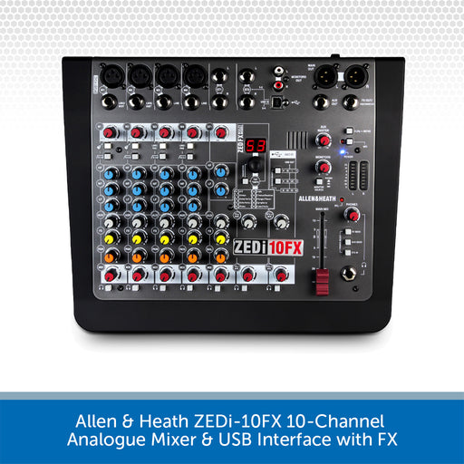 Allen & Heath ZEDi-10FX 10-Channel Analogue Mixer & USB Interface with FX