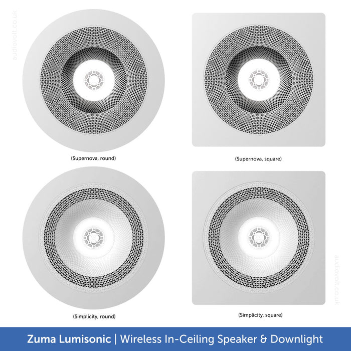 ZUMA Luminaire and Lumisonic Bezel Disgins Simplicity or Supernova