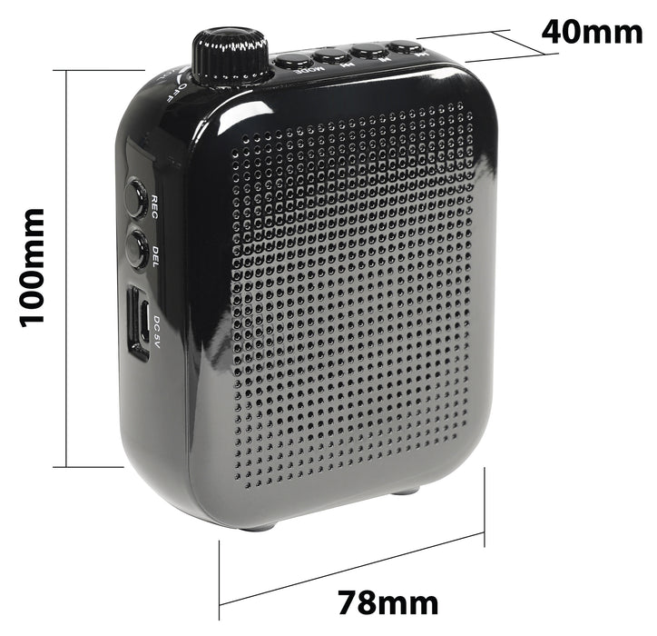 E-Audio 15W Portable Waistband Voice Amplifier with Bluetooth & Wireless Headset Microphone