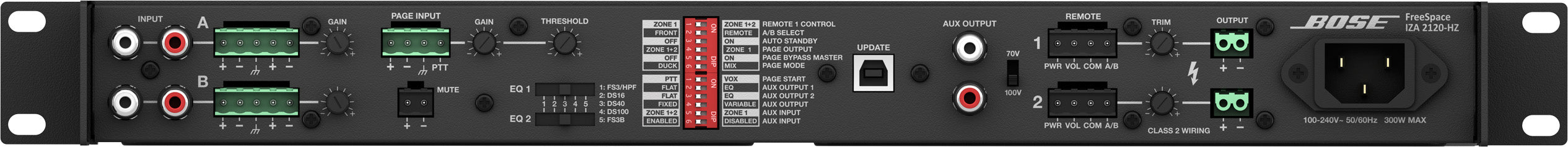 Bose FreeSpace IZA 2120-HZ 2x120W 100V 2-Zone Class-D Integrated Amplifier