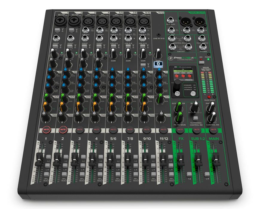 Mackie ProFX12v3+ 12-Channel Mixing Desk with Enhanced FX, USB Interface & Bluetooth