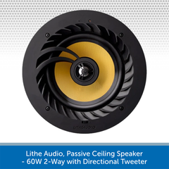 Lithe Audio, Passive In-Ceiling Speaker - 60W 2-Way with Directional Tweeter