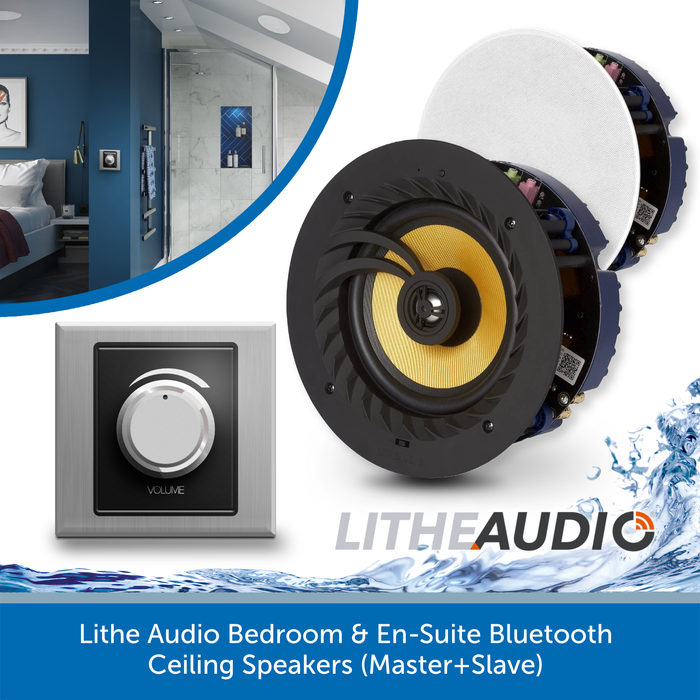 Lithe Audio Bedroom & En-Suite Bluetooth Ceiling Speakers (Master+Slave)