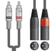 Twinned RCA/Phono Plugs to XLR Male Audio Cable for linking PA Amplifiers, Mixers, Etc.
