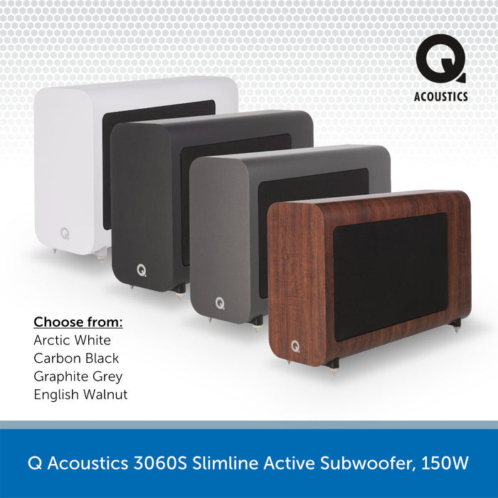 Q Acoustics 3060S Slimline Active Subwoofer, 150W