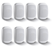 8 Pack of Apart MASK4C-W 4.25" Two-Way Loudspeakers in White