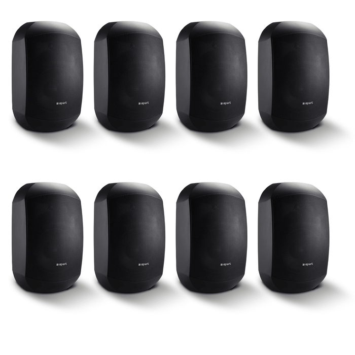 8 Pack of Apart MASK4CT-BL Two-Way Loudspeakers in Black