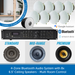 4-Zone Bluetooth Audio System with 8 x 6.5" Ceiling Speakers - Multi Room Control