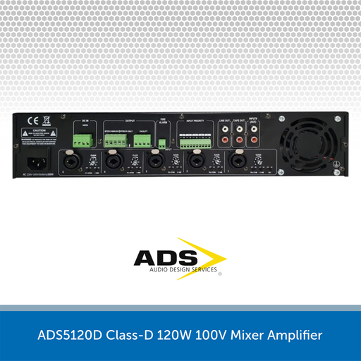 ADS5120D Class-D 120W 100V Mixer Amplifier