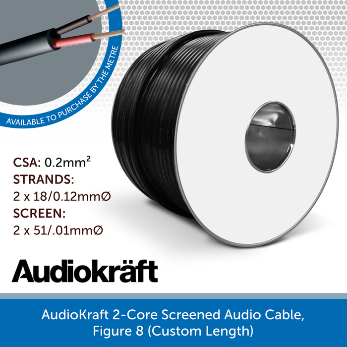 AudioKraft 2-Core Screened Audio Cable, Figure 8 (Custom Length)
