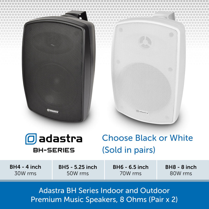 Adastra BH Series Indoor and Outdoor Music Speakers, 8 Ohms (Pair)