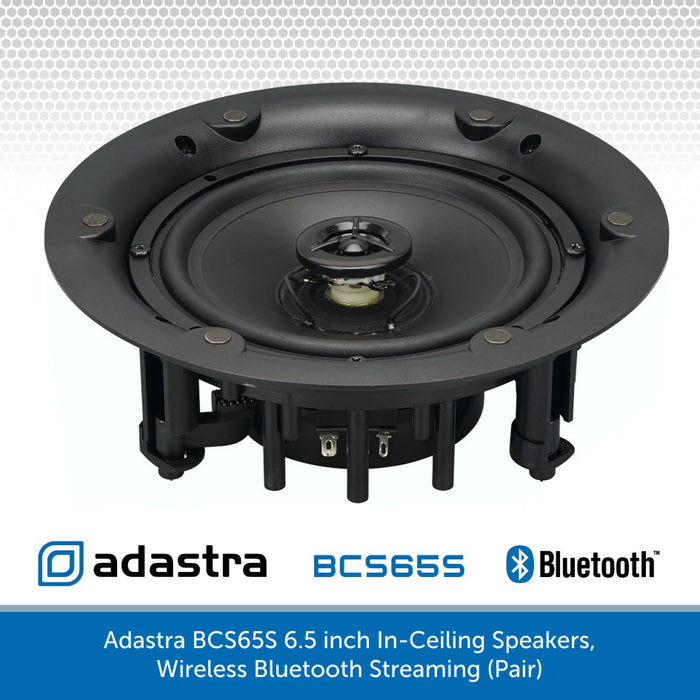 Adastra BCS65S 6.5 inch In-Ceiling Speakers, Built-in Amplifier & Bluetooth Connectivity (Pair)